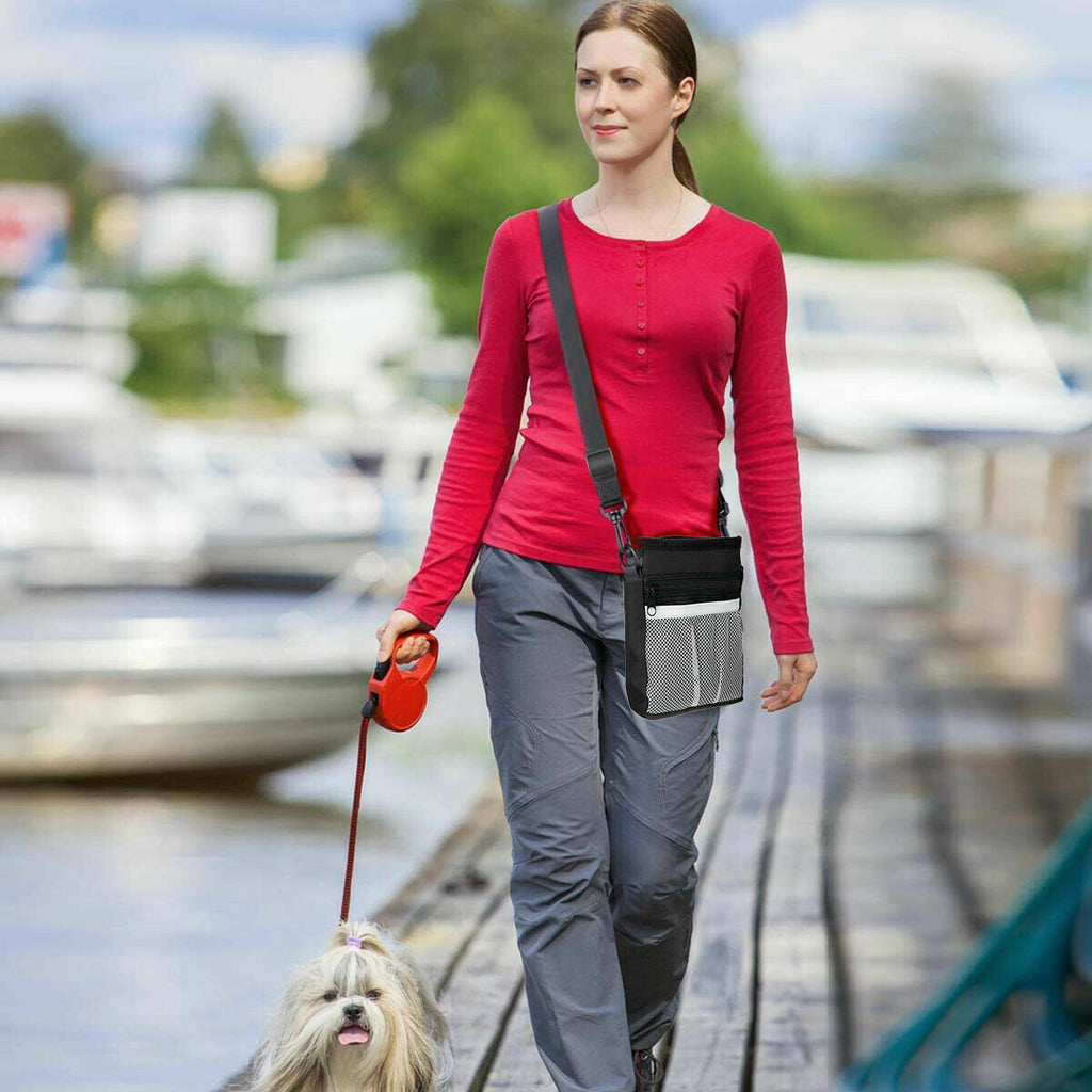 Dog Walking Training Obedience Treat Pouch Portable Pet Puppy Snack Belt Bag UK
