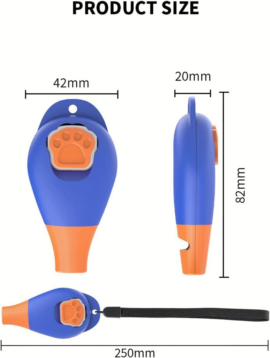 Dog Training Clicker with Whistle and Wrist Strap - Positive Behavior Reinforcer for Pets - All Ages, Puppy and Adult Dogs - Use to Reward and Train - Dog Whistle Included (Purple)