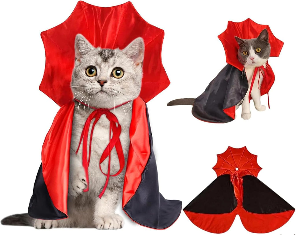 Dog Halloween Costume, Superdog Cape， Pet Vampire Cape for Small Dogs and Cats, Adjustable Strap with Velcro Closure, Ideal for Halloween Parties and Cosplay Events, 1 Piece