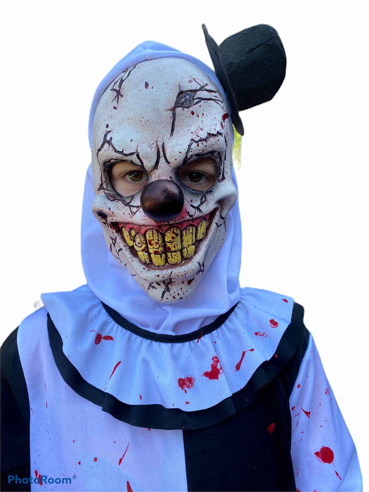 Kids Scary Clown Costume Killer Clowns Boys Mime Halloween Fancy Dress 2 Sizes