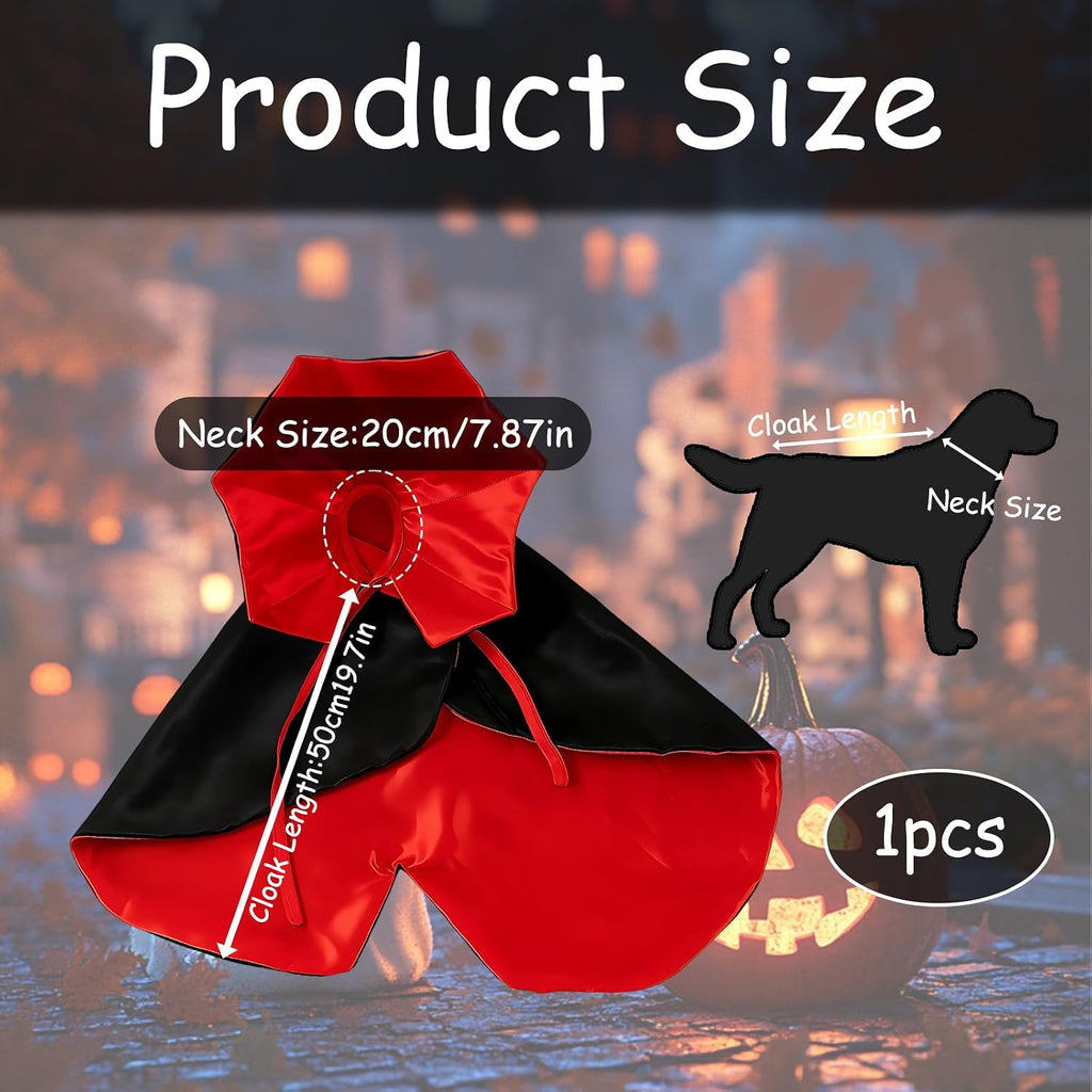 Dog Halloween Costume, Superdog Cape， Pet Vampire Cape for Small Dogs and Cats, Adjustable Strap with Velcro Closure, Ideal for Halloween Parties and Cosplay Events, 1 Piece