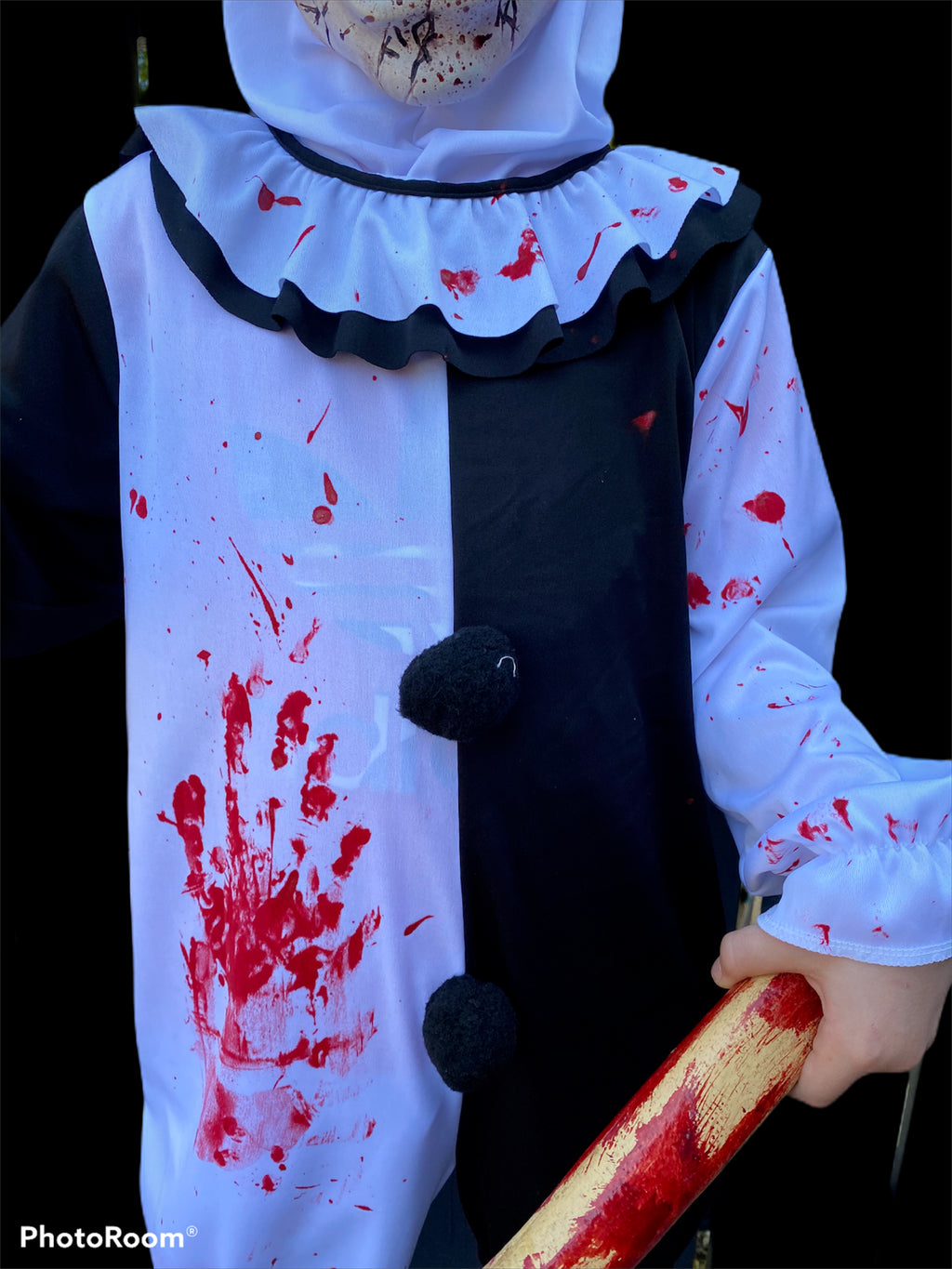 Kids Scary Clown Costume Killer Clowns Boys Mime Halloween Fancy Dress 2 Sizes
