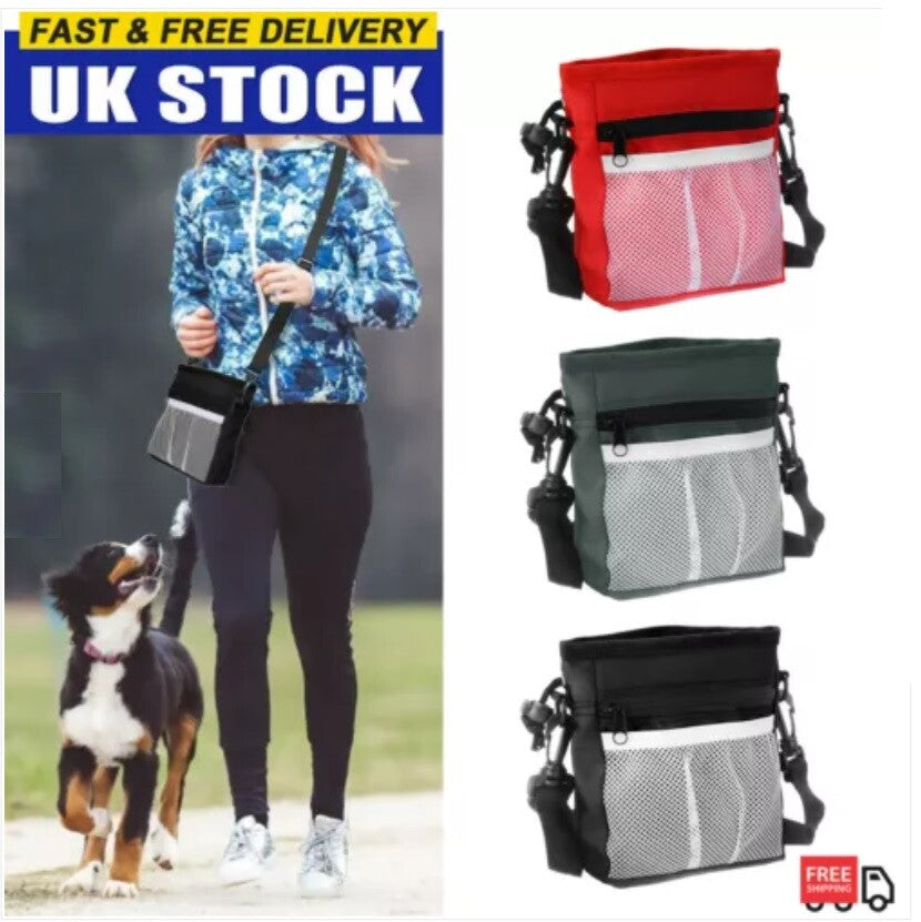 Dog Walking Training Obedience Treat Pouch Portable Pet Puppy Snack Belt Bag UK