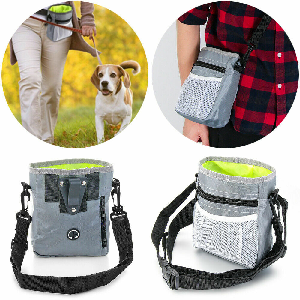 Dog Walking Training Obedience Treat Pouch Portable Pet Puppy Snack Belt Bag UK